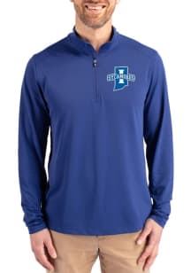 Cutter and Buck Indiana State Sycamores Mens Blue Virtue Eco Pique Long Sleeve Qtr Zip Pullover
