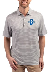 Cutter and Buck Indiana State Sycamores Mens Grey Forge Double Stripe Short Sleeve Polo