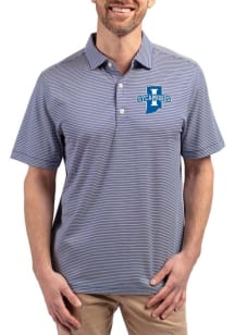 Cutter and Buck Indiana State Sycamores Mens Blue Forge Double Stripe Short Sleeve Polo