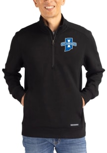 Cutter and Buck Indiana State Sycamores Mens Black Roam Long Sleeve Qtr Zip Pullover
