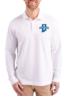 Cutter and Buck Indiana State Sycamores Mens White Advantage Long Sleeve Polo Shirt