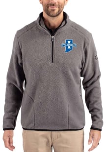 Cutter and Buck Indiana State Sycamores Mens Grey Cascade Sherpa Long Sleeve Qtr Zip Pullover