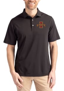 Cutter and Buck Iowa State Cyclones Black Virtue Eco Pique Big and Tall Polo