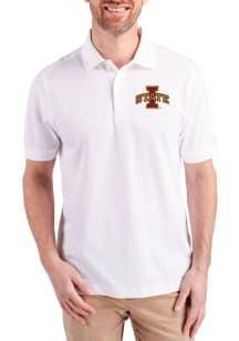 Cutter and Buck Iowa State Cyclones White Advantage Pique Big and Tall Polo