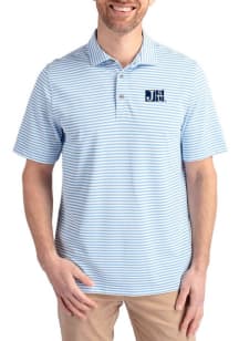 Cutter and Buck Jackson State Tigers Blue Virtue Eco Pique Stripe Big and Tall Polo