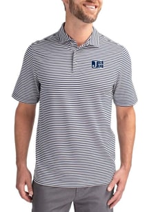 Cutter and Buck Jackson State Tigers Navy Blue Virtue Eco Pique Stripe Big and Tall Polo