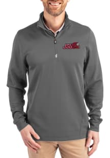Cutter and Buck Jacksonville State Gamecocks Mens Grey Traverse Big and Tall Qtr Zip