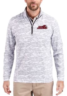 Cutter and Buck Jacksonville State Gamecocks Mens Charcoal Traverse Camo Big and Tall Qtr Zip