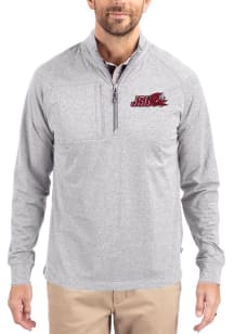 Cutter and Buck Jacksonville State Gamecocks Mens Grey Adapt Eco Knit Big and Tall Qtr Zip