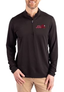 Cutter and Buck Jacksonville State Gamecocks Mens Black Virtue Eco Pique Big and Tall Qtr Zip