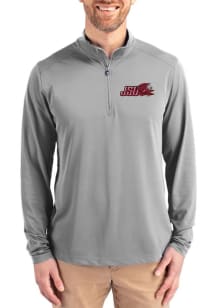 Cutter and Buck Jacksonville State Gamecocks Mens Grey Virtue Eco Pique Big and Tall Qtr Zip