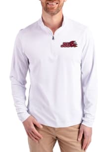 Cutter and Buck Jacksonville State Gamecocks Mens White Virtue Eco Pique Big and Tall Qtr Zip