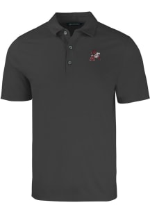 Cutter and Buck Arkansas Razorbacks Mens Black Vault Forge Recycled Short Sleeve Polo
