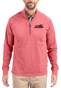 Cutter and Buck Jacksonville State Gamecocks Mens Cardinal Adapt Eco Long Sleeve Qtr Zip Pullover