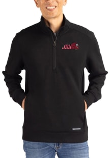 Cutter and Buck Jacksonville State Gamecocks Mens Black Roam Long Sleeve Qtr Zip Pullover