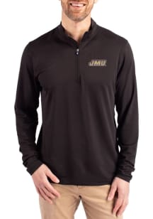 Cutter and Buck James Madison Dukes Mens Black Virtue Eco Pique Big and Tall Qtr Zip
