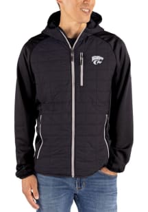 Cutter and Buck K-State Wildcats Mens Black Rainier PrimaLoft Hybrid Medium Weight Jacket