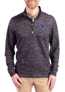 Cutter and Buck Louisiana Tech Bulldogs Mens Black Traverse Camo Big and Tall Qtr Zip