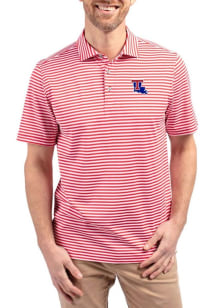 Cutter and Buck Louisiana Tech Bulldogs Red Virtue Eco Pique Stripe Big and Tall Polo