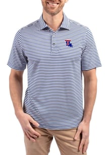 Cutter and Buck Louisiana Tech Bulldogs Blue Virtue Eco Pique Stripe Big and Tall Polo