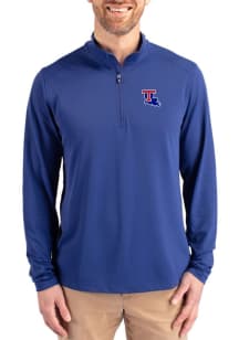 Cutter and Buck Louisiana Tech Bulldogs Mens Blue Virtue Eco Pique Big and Tall Qtr Zip