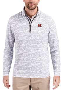 Cutter and Buck Miami RedHawks Mens Charcoal Traverse Camo Big and Tall Qtr Zip