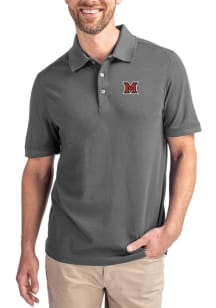 Cutter and Buck Miami RedHawks Grey Advantage Pique Big and Tall Polo