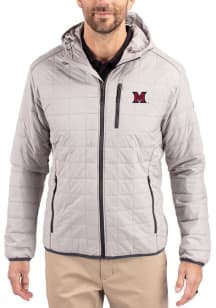 Cutter and Buck Miami RedHawks Mens Grey Rainier PrimaLoft Hooded Filled Jacket