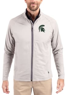 Cutter and Buck Michigan State Spartans Mens Grey Adapt Eco Big and Tall Light Weight Jacket