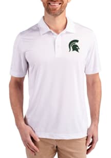 Cutter and Buck Michigan State Spartans White Prospect Big and Tall Polo