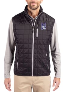 Cutter and Buck Northwestern Wildcats Big and Tall Black Rainier PrimaLoft Mens Vest