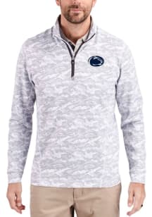 Cutter and Buck Penn State Nittany Lions Mens Charcoal Traverse Camo Big and Tall Qtr Zip