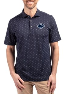 Cutter and Buck Penn State Nittany Lions Navy Blue Virtue Eco Pique Tile Big and Tall Polo