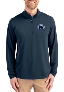Cutter and Buck Penn State Nittany Lions Mens Navy Blue Virtue Eco Pique Big and Tall Qtr Zip