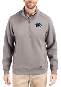 Cutter and Buck Penn State Nittany Lions Mens Grey Roam Long Sleeve Qtr Zip Pullover