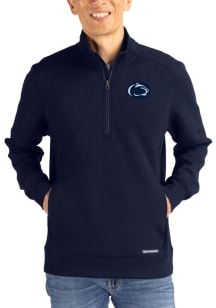 Cutter and Buck Penn State Nittany Lions Mens Navy Blue Roam Long Sleeve Qtr Zip Pullover