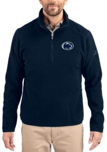 Cutter and Buck Penn State Nittany Lions Mens Navy Blue Cascade Sherpa Long Sleeve Qtr Zip Pullove..