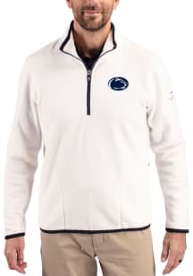Cutter and Buck Penn State Nittany Lions Mens Grey Cascade Sherpa Long Sleeve Qtr Zip Pullover