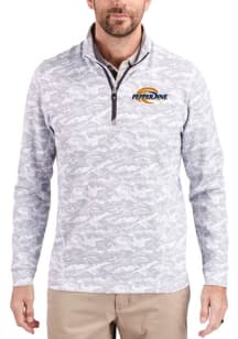 Cutter and Buck Pepperdine Waves Mens Charcoal Traverse Camo Big and Tall Qtr Zip