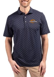 Cutter and Buck Pepperdine Waves Navy Blue Virtue Eco Pique Tile Big and Tall Polo