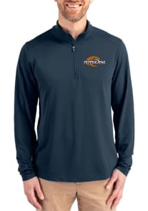 Cutter and Buck Pepperdine Waves Mens Navy Blue Virtue Eco Pique Big and Tall Qtr Zip