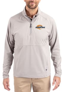 Cutter and Buck Pepperdine Waves Mens Grey Adapt Eco Hybrid Long Sleeve Qtr Zip Pullover