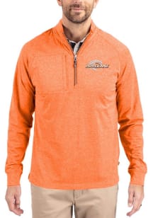Cutter and Buck Pepperdine Waves Mens Orange Adapt Eco Long Sleeve Qtr Zip Pullover