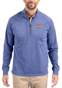 Cutter and Buck Pepperdine Waves Mens Blue Adapt Eco Long Sleeve Qtr Zip Pullover