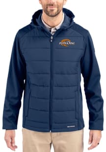 Cutter and Buck Pepperdine Waves Mens Navy Blue Evoke Hood Medium Weight Jacket