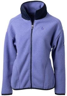 Cutter and Buck Boston Red Sox Womens Purple Mono Cascade Sherpa Long Sleeve Full Zip Jacket