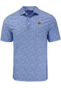 Cutter and Buck Akron RubberDucks Mens Blue Pike Flora Short Sleeve Polo