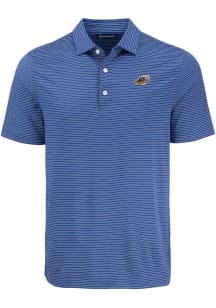 Cutter and Buck Akron RubberDucks Mens Blue Forge Eco Fine Line Short Sleeve Polo