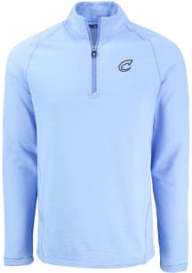 Cutter and Buck Columbus Clippers Mens Blue Pehastin Long Sleeve Qtr Zip Pullover