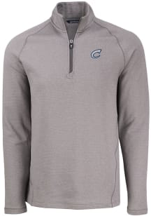 Cutter and Buck Columbus Clippers Mens Grey Pehastin Long Sleeve Qtr Zip Pullover